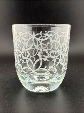 Vintage Cocktail Celtic Pattern Embossed Old Fashioned Whiskey Drinking Glass